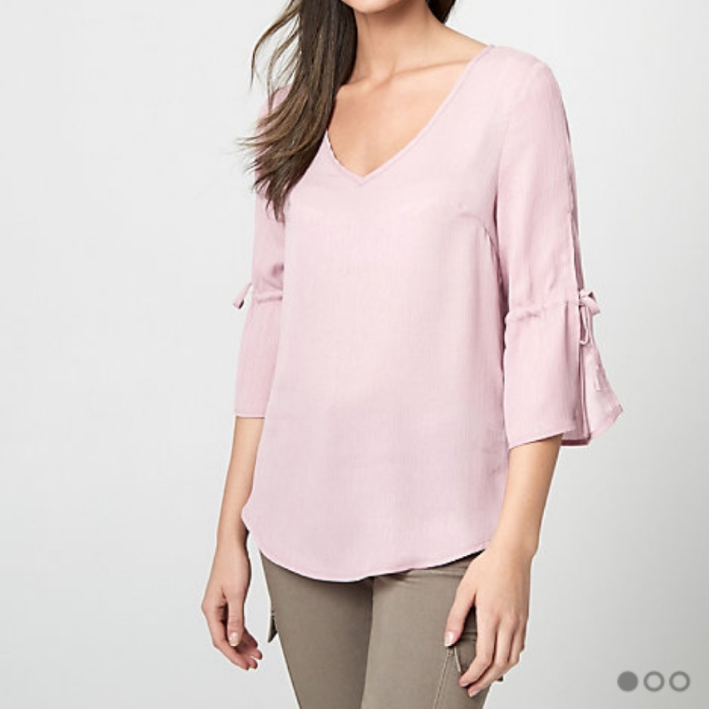 Satin Bell Sleeve Blouse